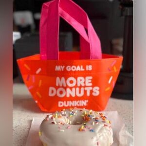 2026 Dunkin Donuts Pink Mini Tote Bag My Goals Have Sprinkles Limited Small 🍩